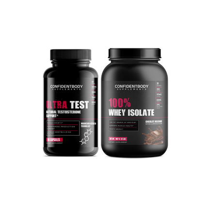 Ultra Test Natural Testosterone Support+2lb 100% Whey Isolate Chocolate – 31 servings